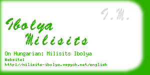ibolya milisits business card